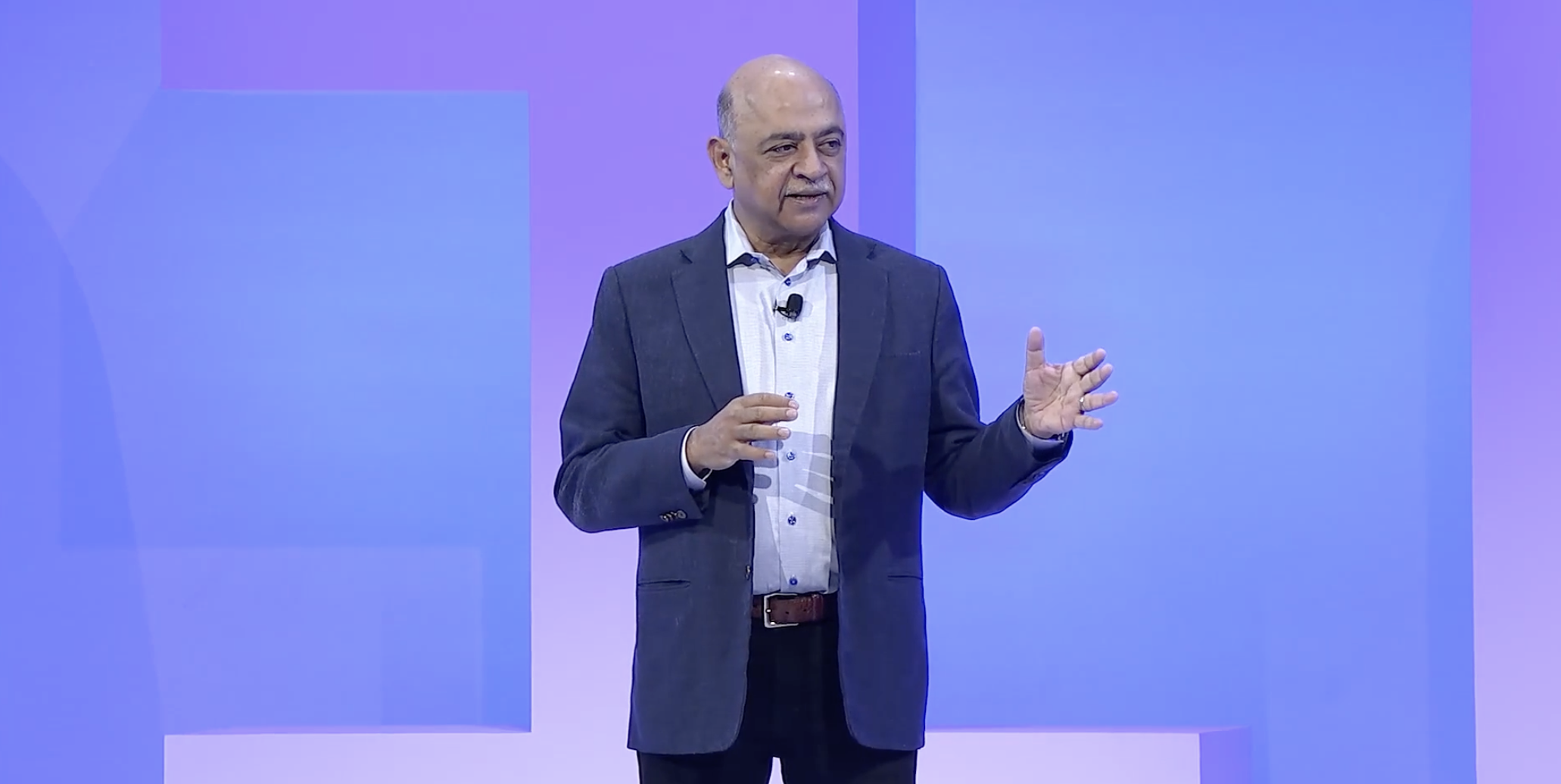 IBM CEO Arvin Krishna on stage at IBM Think 2025 in Boston in May 2025.